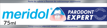 MERIDOL,pasta do zębów na paradotoze ze składnikiem o działaniu antybakteryjnym,przód