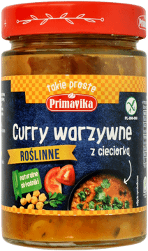 PRIMAVIKA,curry warzywne, roślinne z cieciorką,przód