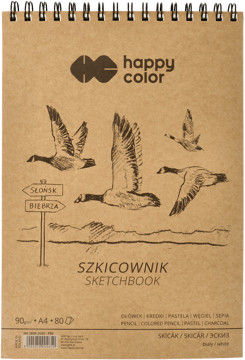 HAPPY COLOR,szkicownik na spirali A4,przód
