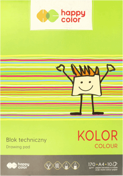HAPPY COLOR,blok techniczny, A4 10 kartek,przód