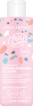 HAIRBOOM,płukanka do włosów wygładzająca, ryżowa, octowa,przód
