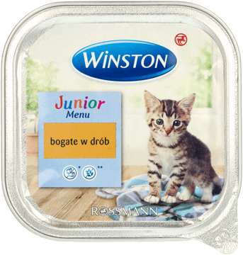 WINSTON,karma pełnoporcjowa mokra dla dorosłych kotów z drobiem,przód