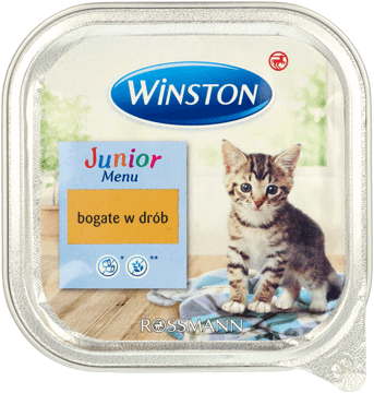 WINSTON,karma pełnoporcjowa mokra dla dorosłych kotów z drobiem,przód