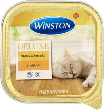 WINSTON,karma pełnoporcjowa mokra dla dorosłych kotów z kurczakiem i indykiem w sosie,przód