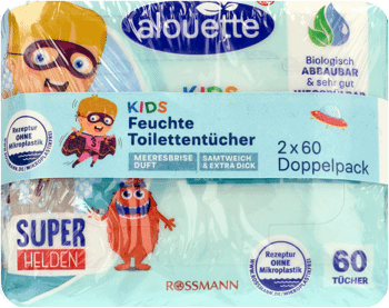 ALOUETTE,nawilżany papier toaletowy dla dzieci o zapachu morskiej bryzy,przód