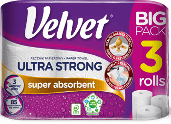 VELVET,ręcznik papierowy 3-warstwowy,przód