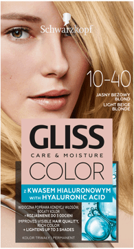 SCHWARZKOPF GLISS COLOR,farba do włosów trwała, nr 10-40 Jasny Beżowy Blond,przód