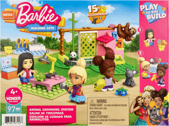 BARBIE,zabawka do składania, Stacja pielęgnacji zwierząt, 4+,przód