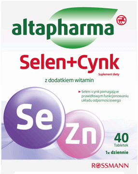 ALTAPHARMA,tabletki Selen + Cynk, suplement diety,przód