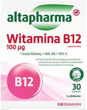 ALTAPHARMA,tabletki Witamina B12, suplement diety,przód