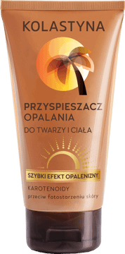 KOLASTYNA,przyspieszacz opalania do twarzy i ciała, szybki efekt opalenizny,przód
