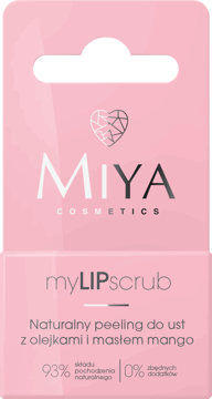 MIYA COSMETICS,peeling do ust naturalny, z olejkami i masłem mango,przód