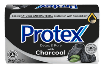 PROTEX,mydło w kostce z węglem,przód