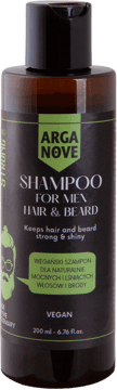 ARGANOVE,wegański szampon do mycia brody i włosów dla mężczyzn,przód