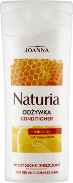 JOANNA NATURIA,odżywka do włosów suchych i zniszczonych miód i cytryna, mini,przód