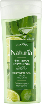 JOANNA NATURIA,żel pod prysznic dla niej i dla niego z aloesem i limonką, energizujący, mini,przód