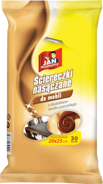 JAN NIEZBĘDNY,ścierki nasączane do czyszczenia mebli,przód
