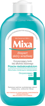 MIXA,tonik do twarzy oczyszczający, skóra tłusta z tendencją do niedoskonałości,przód