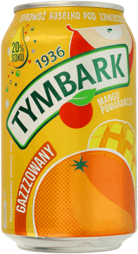 TYMBARK,napój gazowany mango- pomarańcza,przód
