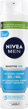 NIVEA MEN,żel do golenia dla skóry wrażliwej, natychmiastowa ochrona,przód
