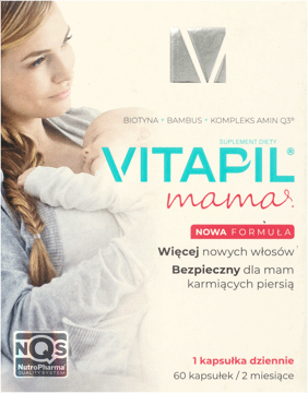 VITAPIL,suplement diety dla kobiet po porodzie zdrowe i mocne włosy,przód