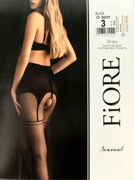 FIORE,rajstopy ekskluzywne, z wycięciem w kroku, 20 DEN, Black, rozm. 3,przód