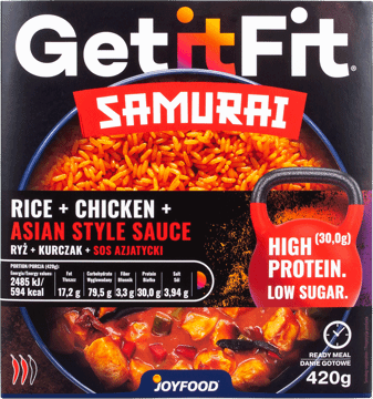 GET IT FIT,ryż z kurczakiem z sosem azjatyckim, Samurai,przód