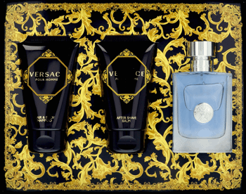 VERSACE,zestaw dla mężczyzn, żel/szampon 2w1 50 ml + balsam po goleniu 50 ml + woda toaletowa 50 ml,kompozycja-1