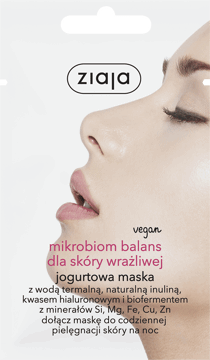 ZIAJA,jogurtowa maska, mikrobiom balans dla skóry wrażliwej,przód
