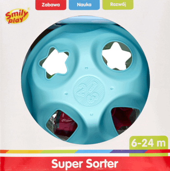 SMILY PLAY,zabawka dla dzieci, Super Sorter rozróżnianie i rozpoznawanie kształtów,przód