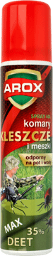 AROX,spray na komary, kleszcze i meszki odporny na pot i wodę,przód