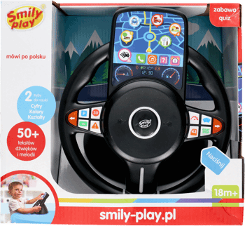 SMILY PLAY,zabawka dla dzieci, mówiąca kierownica interaktywna, symulator jazdy,przód