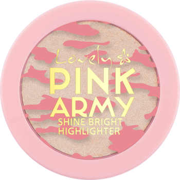 LOVELY,rozświetlacz do twarzy Pink Army Shine Bright Highlighter,przód