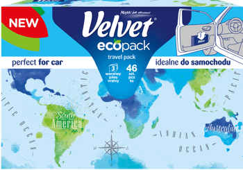 VELVET,chusteczki higieniczne uniwersalne, idealne do samochodu, travel pack,przód