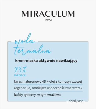MIRACULUM,krem-maska do twarzy aktywnie nawilżająca, na noc,przód