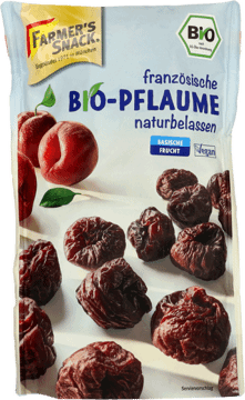 FARMER'S SNACK,śliwki suszone BIO,przód