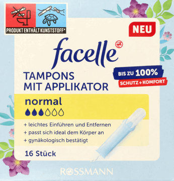 FACELLE,tampony higieniczne z aplikatorem, Normal,przód