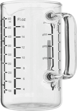 FLINK&SAUBER,miarka szklana poj. 500 ml,przód