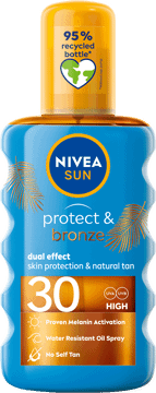 NIVEA SUN,olejek przyspieszający opalanie SPF 30, wysoka ochrona,przód
