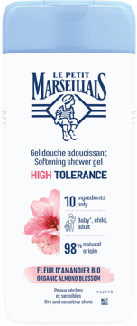 LE PETIT MARSEILLAIS,delikatny żel pod prysznic o wysokiej tolerancji z Kwiatem Migdału BIO,przód