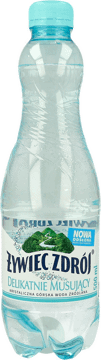 ŻYWIEC ZDRÓJ,woda lekko gazowana,przód