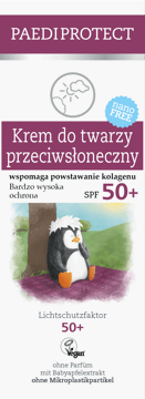 PAEDIPROTECT,krem do twarzy przeciwsłoneczny, SPF 50+,przód