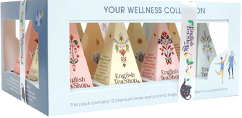 ENGLISH TEA SHOP,zestaw herbat ziołowych w piramidkach,przód