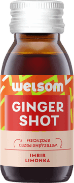 WELLSS,napój z dodatkiem aromatycznych przypraw, Ginger Shot,przód