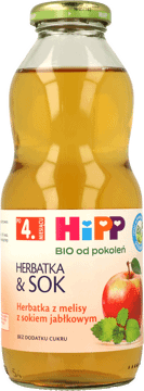 HIPP,herbatka z melisy z sokiem jabłkowym, po 4. m-cu,przód