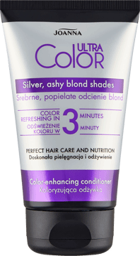 JOANNA ULTRA COLOR,koloryzująca odżywka, włosy srebne i o popielatych odcieniach,tył