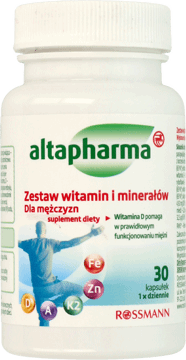 ALTAPHARMA,kapsułki zestaw witamin i minerałów dla mężczyzn, suplement diety,przód