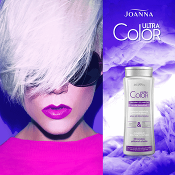 JOANNA ULTRA COLOR,srebrny szampon eliminujący żółtawy odcień włosów,prawa