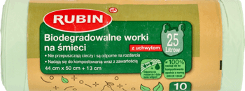RUBIN,biodegradowalne worki na śmieci, 25 l,przód