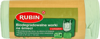 RUBIN,worki na śmieci biodegradowalne, poj. 10 L,przód